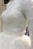 Lange Ärmeln Kathedral Schleppe luxus romantisches Brautkleid mit Applike mit Bordüre - 5