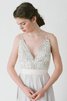 Ärmellos Sweep train Perlenbesetztes bescheidenes attraktives Brautkleid mit offenen Rücken - 4