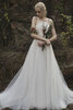Exquisit Pompöse Schlichtes Brautkleid ohne Ärmeln mit Blume - 1