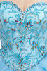 Blendend Bodenlanges Romantisches Quinceanera Kleid mit Rücken Schnürung aus Satin - 4
