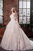 Duchesse-Linie Tüll Schaufel-Ausschnitt prächtiges romantisches Brautkleid mit Applike - 1