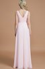 Prinzessin A-Linie Bodenlanges Brautjungfernkleid mit V-Ausschnitt ohne Ärmeln - 35