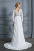 Süss Modern Romantisches Sittsames Brautkleid aus Chiffon - 2