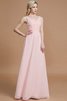 Prinzessin A-Linie Bodenlanges Brautjungfernkleid mit V-Ausschnitt ohne Ärmeln - 26