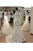 Reißverschluss Meerjungfrau plissiertes Sweep Zug luxus Brautkleid mit Bordüre - 1