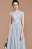 Chiffon Prinzessin Juwel Ausschnitt Brautjungfernkleid mit Reißverschluss mit Bordüre - 6