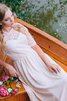 Reißverschluss Juwel Ausschnitt Strand Chiffon einfaches Brautjungfernkleid mit Bordüre - 2