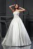 Satin Extravagantes Sittsames Brautkleid mit Reißverschluss mit Applikation - 1