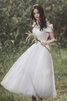 Ehrenvoll Reißverschluss Romantisches Brautkleid aus Tüll mit Applike - 2