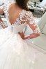 Auffällig Spitze Exklusive Brautkleid mit Juwel Mieder mit V-Ausschnitt - 2
