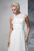 A-Line Hoher Ausschnitt Chiffon Extravagantes Brautkleid ohne Ärmeln - 5