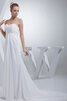Chiffon a linie Herz-Ausschnitt langes glamouröses Brautkleid mit Plissierungen - 4