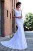 Meerjungfrau Stil Kapelle Schleppe Normale Taille Elegantes Brautkleid mit Applikation - 3