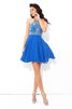 Nackenband A Linie Normale Taille Prinzessin Mini Cocktailkleid - 3