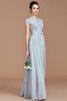 Chiffon Prinzessin Juwel Ausschnitt Brautjungfernkleid mit Reißverschluss mit Bordüre - 2