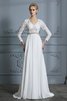 Süss Modern Romantisches Sittsames Brautkleid aus Chiffon - 3