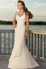 Neckholder Herz-Ausschnitt stilvolles Elegantes einfaches Brautkleid ohne Ärmeln - 1