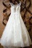 Robe de mariée de princesse joli avec sans manches decoration en fleur romantique - 2