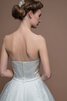 Schaufel-Ausschnitt Vintage A-Line schlichtes Brautkleid mit Gürtel aus Satin - 7