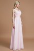 Prinzessin A-Linie Bodenlanges Brautjungfernkleid mit V-Ausschnitt ohne Ärmeln - 5