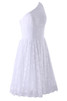 Natürliche Taile A-Line schlichtes mini Brautkleid mit Reißverschluss mit Mitte Rücken - 3
