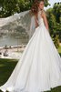 Ärmellos romantisches Elegantes Brautkleid mit Rücken Schnürung mit Bordüre - 2