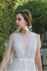 Ehrenvoll Reißverschluss Schlichtes Brautkleid mit Blume mit Bordüre - 2