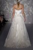 A-Line drapiertes rückenfreies Brautkleid mit Blume mit Schleife - 3