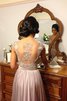 Natürliche Taile Etui Bodenlanges Brautjungfernkleid aus Chiffon mit Bordüre - 2
