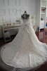 Spitze Kapelle Schleppe Taft luxus Brautkleid mit Applikation mit Schleife - 2
