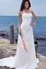 Etui Beach Stil natürliche Taile Brautkleid mit Perlen ohne Ärmeln - 7