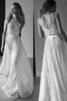 Beliebt Prinzessin Sittsames Einfaches Brautkleid mit Bootsförmiger Ausschnitt - 1
