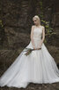 Exquisit Pompöse Schlichtes Brautkleid ohne Ärmeln mit Blume - 2