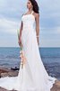 Etui Beach Stil natürliche Taile Brautkleid mit Perlen ohne Ärmeln - 9