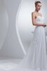 Chiffon a linie Herz-Ausschnitt langes glamouröses Brautkleid mit Plissierungen - 5