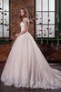Duchesse-Linie Tüll Schaufel-Ausschnitt prächtiges romantisches Brautkleid mit Applike - 4