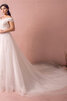 Trägerloser Ausschnitt Blendend Festliches Sittsames Brautkleid mit Perlen - 3