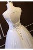 A linie natürliche Taile Schaufel-Ausschnitt Ärmelloses Elegantes bodenlanges Brautkleid - 5