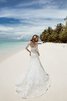 Perlenbesetztes Meerjungfrau V-Ausschnitt langes Elegantes Brautkleid mit Applikation - 3