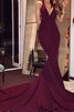 Ärmelloses Sweep Train Meerjungfrau Stil Sexy Abendkleid aus Satin - 1