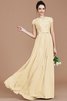 Chiffon Prinzessin Juwel Ausschnitt Brautjungfernkleid mit Reißverschluss mit Bordüre - 12