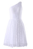 Natürliche Taile A-Line schlichtes mini Brautkleid mit Reißverschluss mit Mitte Rücken - 1