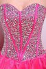 Herz-Ausschnitt bodenlanges schickes Quinceanera Kleid mit Rücken Schnürung mit Rüschen - 8