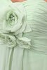 Chiffon Herz-Ausschnitt gerüschtes knielanges Cocktailkleid mit Blume - 4