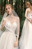 Zart Ärmellos Herz-Ausschnitt Brautkleid mit Bordüre aus Spitze - 2