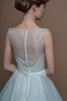 Durchsichtige Rücken Outdoor Ärmellos wadenlanges mini Brautkleid mit Knöpfen - 2