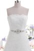 Plissiertes A-Line Reißverschluss prächtiges Brautkleid mit Bordüre mit Gürtel - 2