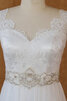 Robe de mariée en satin extensible de col en v sucré avec cristal simple - 3