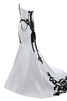 Gericht Schleppe Taft ewiges swing einfaches Brautkleid mit Bordüre - 7