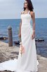 Etui Beach Stil natürliche Taile Brautkleid mit Perlen ohne Ärmeln - 2